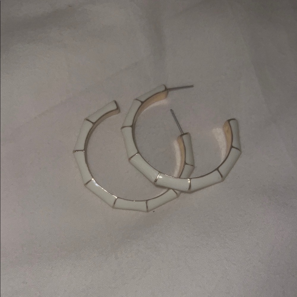 Francesca's Collections Cream Geometric Earrings (new back included)